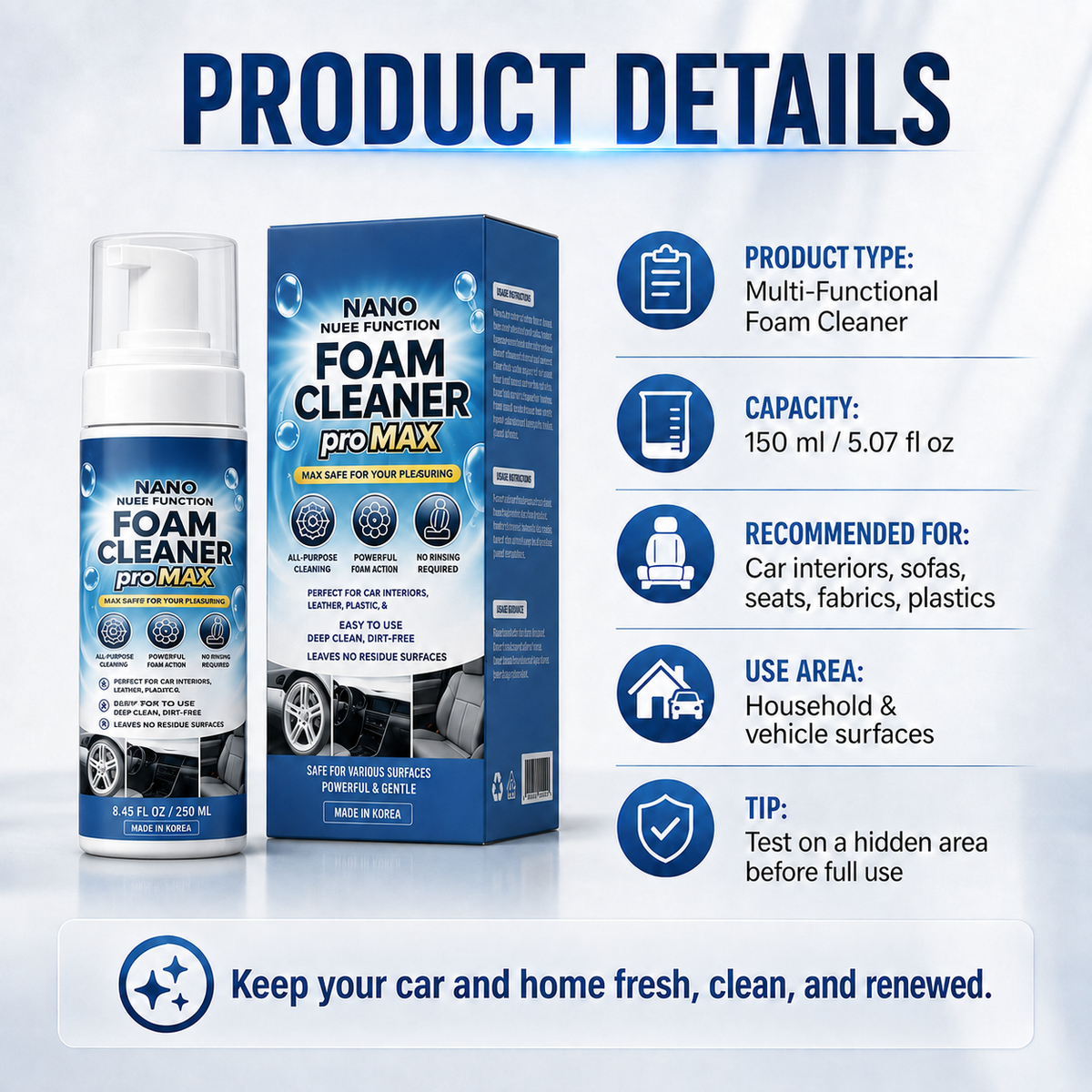 Nano Foam Cleaner Pro MAX – Deep Clean for Car & Home