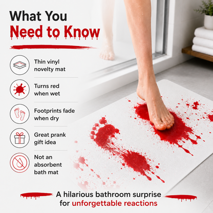 🩸👣 Bloody Bath Mat – Watch the Red Appear, Then Vanish Like Magic
