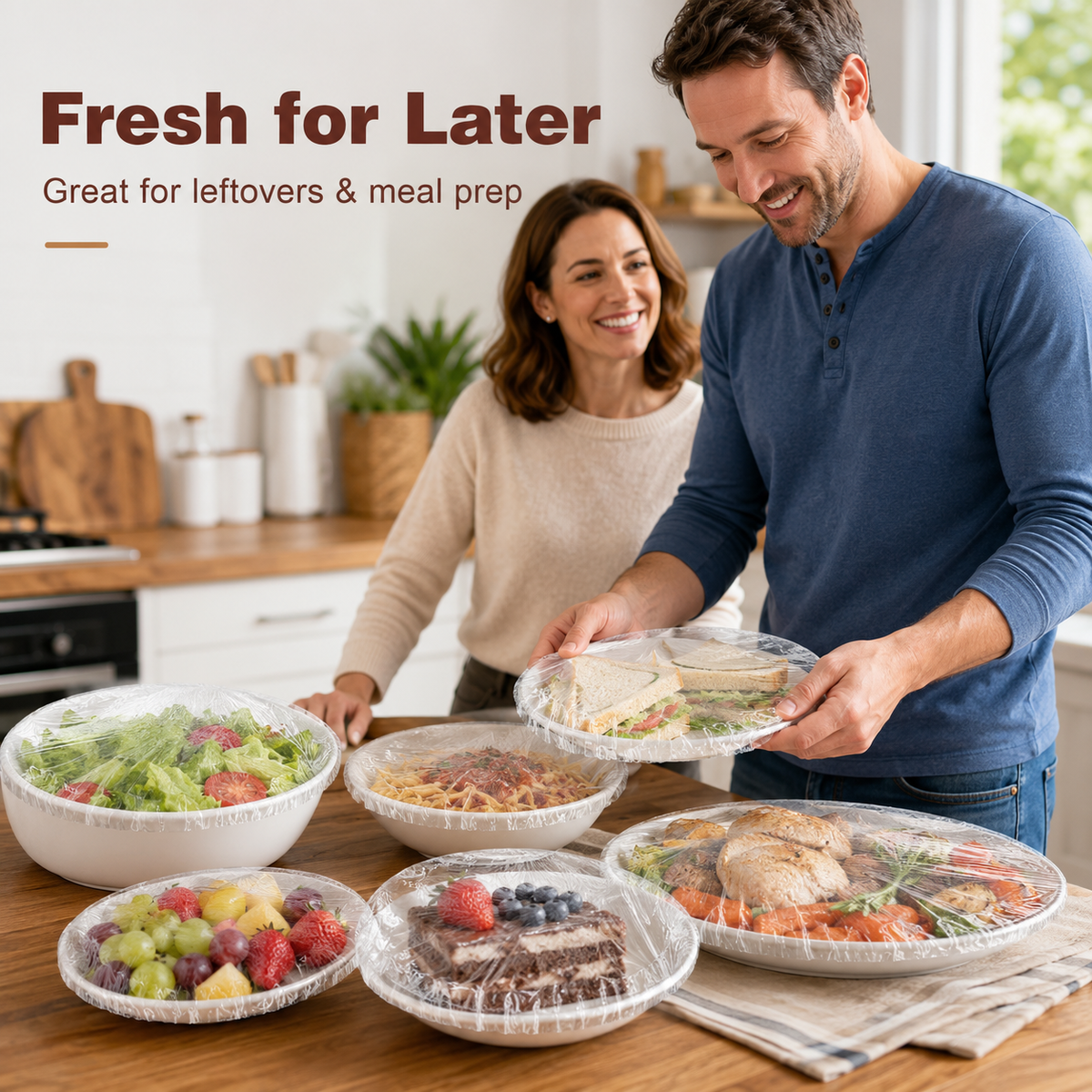 🍽️ 100-Pack Clear Elastic Food Covers – Stretch-to-Fit Covers for Bowls, Plates & Leftovers