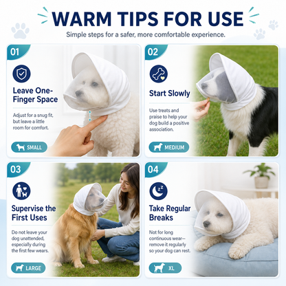 🐶 Breathable Adjustable Dog Muzzle Head Cover -  Anti Biting, Anti Scavenging &  Mosquito Proof for Small Medium Dogs | ☀️ Summer Outdoor
