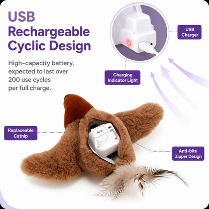Interactive Flying Bird Cat Toy – Chirping Flapping Sparrow