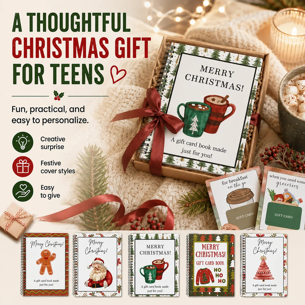 🔥 LIMITED-TIME 50% OFF — Holographic Christmas Gift Card Booklet