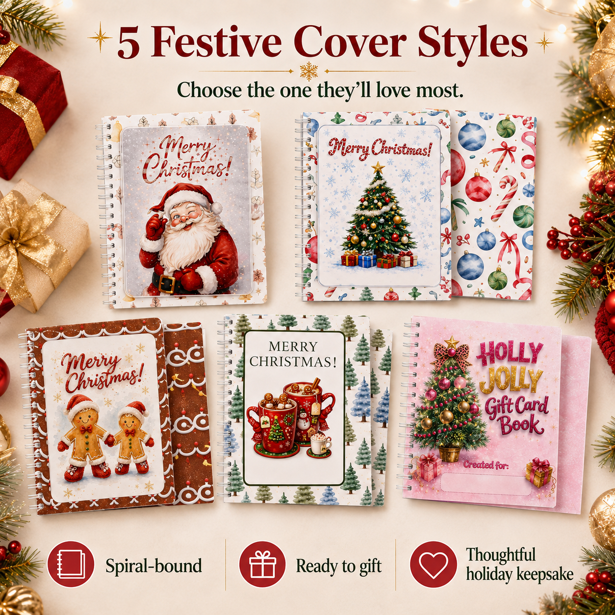🔥 LIMITED-TIME 50% OFF — Holographic Christmas Gift Card Booklet
