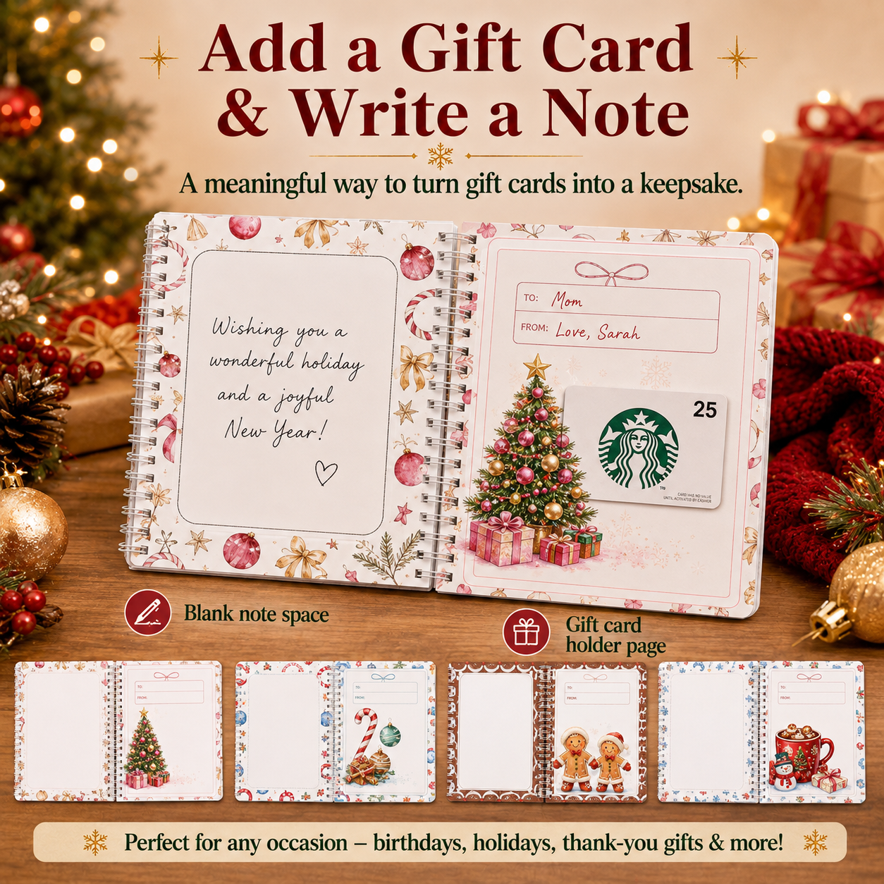 🔥 LIMITED-TIME 50% OFF — Holographic Christmas Gift Card Booklet