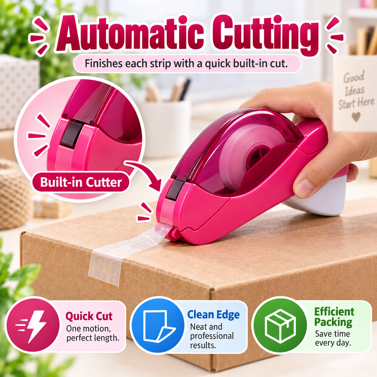 🔥 Hot Sale 49% OFF - One-Hand Auto-Cut Tape Dispenser
