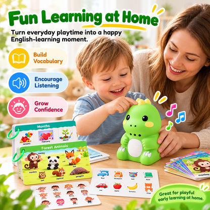 ✨Talking Dinosaur English Learning Toy for Toddlers – 600+ Words, Flashcards & Picture Stickers🦖