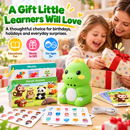 ✨Talking Dinosaur English Learning Toy for Toddlers – 600+ Words, Flashcards & Picture Stickers🦖