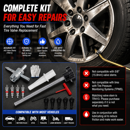 🚗14-Piece Set Quick Change Tire Valve Tool Kit