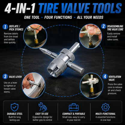 🚗14-Piece Set Quick Change Tire Valve Tool Kit
