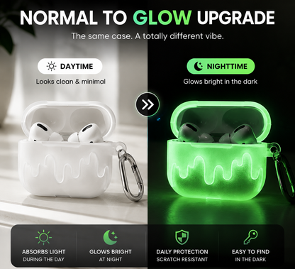 Glow in the Dark AirPods Case – Aesthetic Night Luminous Protective Cover for AirPods 1/2/3 & Pro