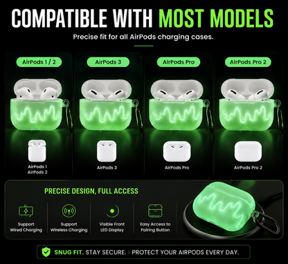Glow in the Dark AirPods Case – Aesthetic Night Luminous Protective Cover for AirPods 1/2/3 & Pro