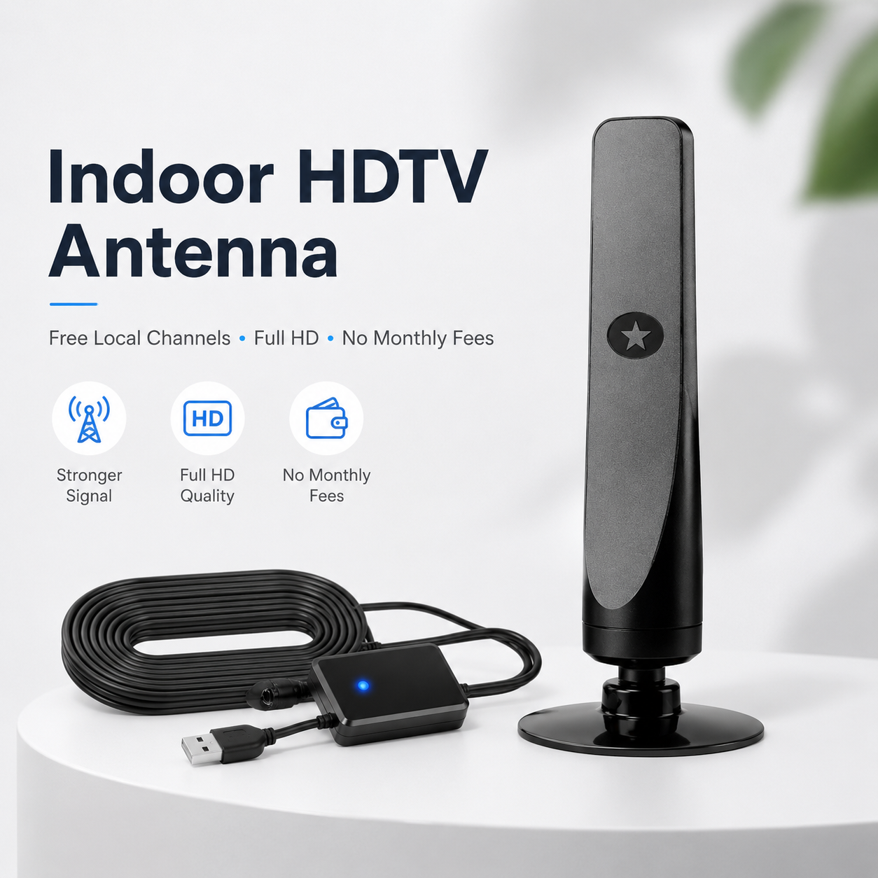 ⚡️ HD TV Antenna – No Subscription, Easy Setup