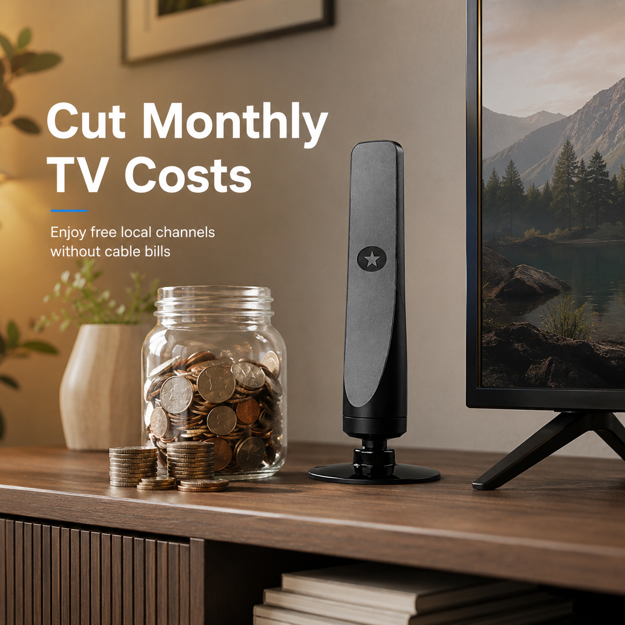 ⚡️ HD TV Antenna – No Subscription, Easy Setup