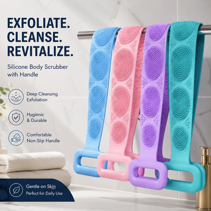 Silicone Bath Brush – Double-Sided Exfoliating Back Scrubber