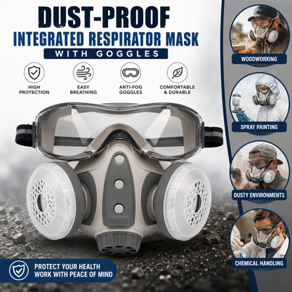 Dust-proof Integrated Respirator Mask with Goggles