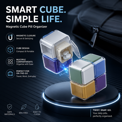 🔥LAST DAY 50% OFF - Magnetic QIAWI's Cube Medicine Box