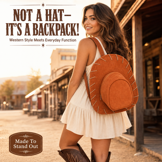 🤠 Western Cowboy Hat Shaped Backpack – Cowgirl Bag
