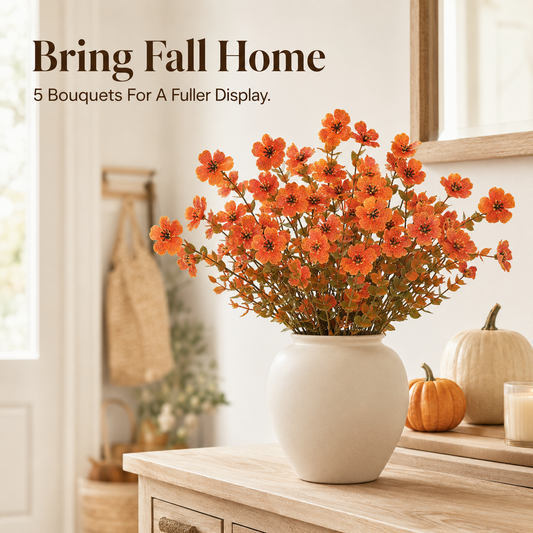 🍂 5-Pack Artificial Fall Flowers