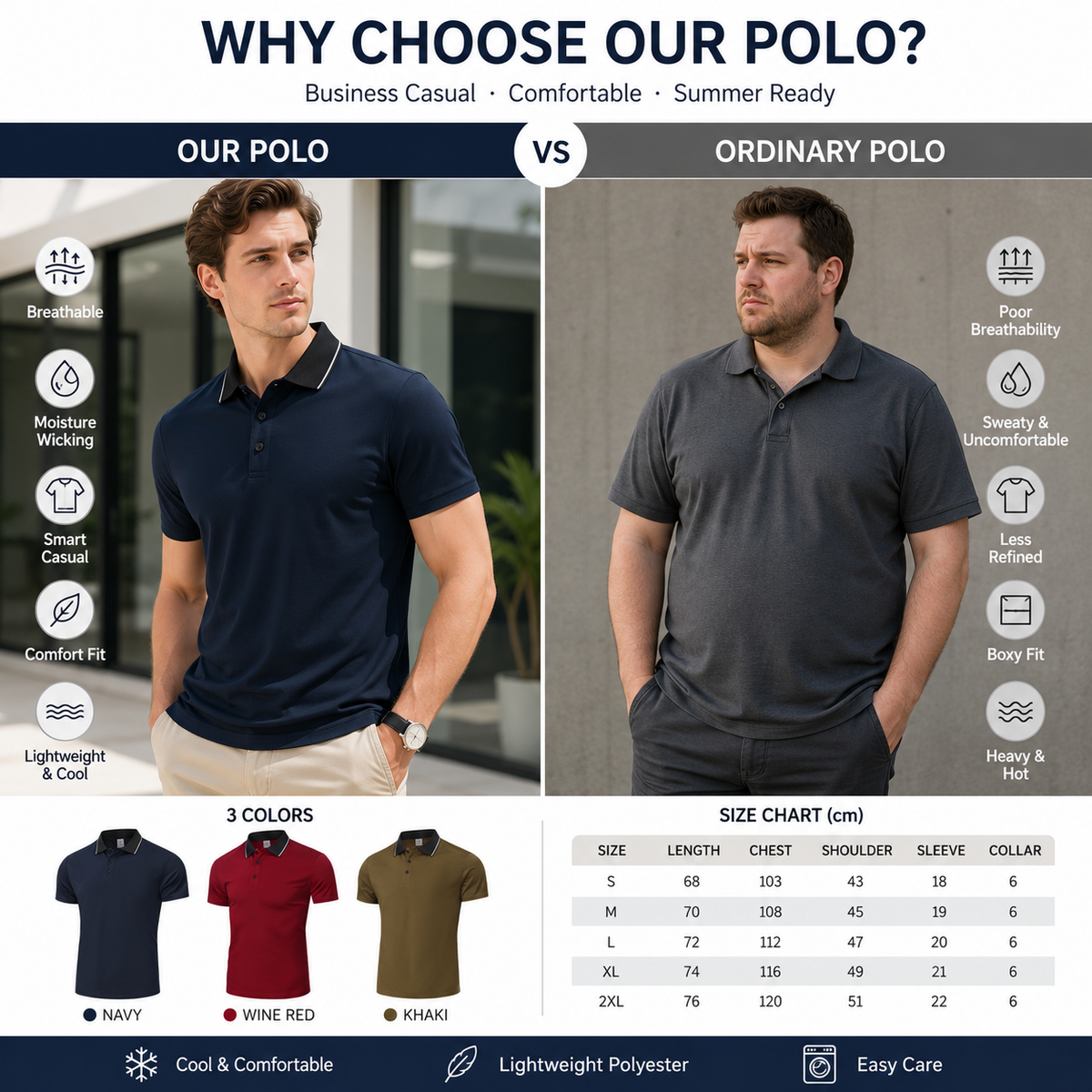 Limited Time Offer 49% OFF Today!-2-Pack Premium Men's Crocodile Polo Shirts