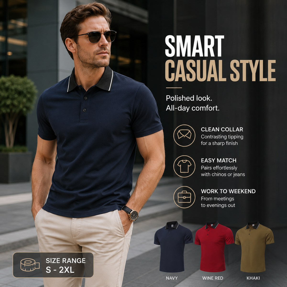 Limited Time Offer 49% OFF Today!-2-Pack Premium Men's Crocodile Polo Shirts