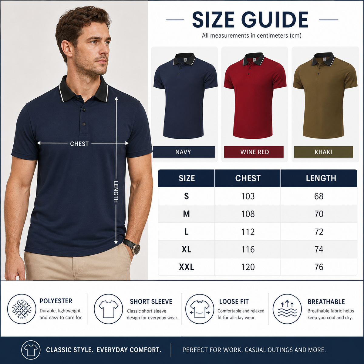 Limited Time Offer 49% OFF Today!-2-Pack Premium Men's Crocodile Polo Shirts