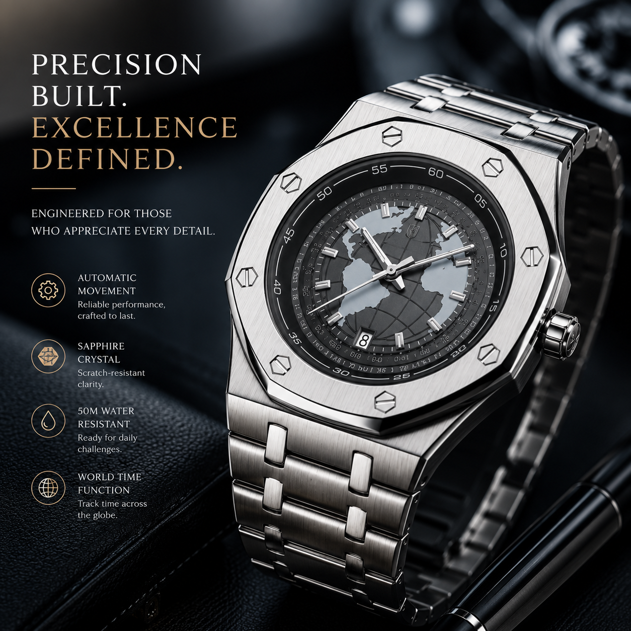 2026 Earth Edition Luminous Calendar Watch