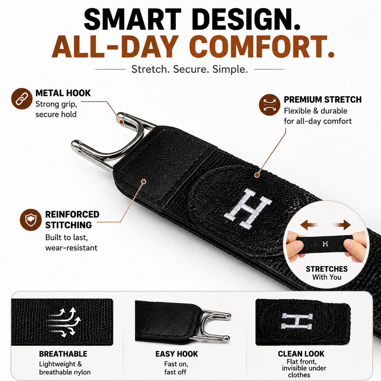 👖 Invisible Belt Alternative / Hook Pants Waistband Clip
