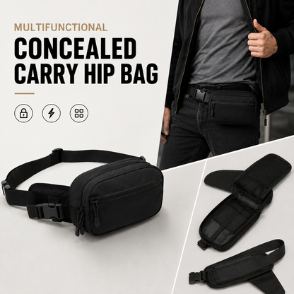 Multifunctional Concealed Carry Hip Bag with Rapid-Access Holster