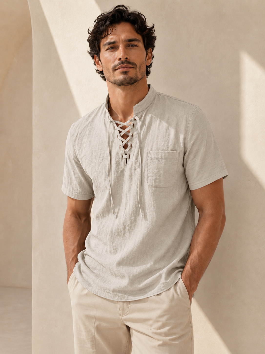 🌿 Men's Casual Retro Linen-Look Shirt