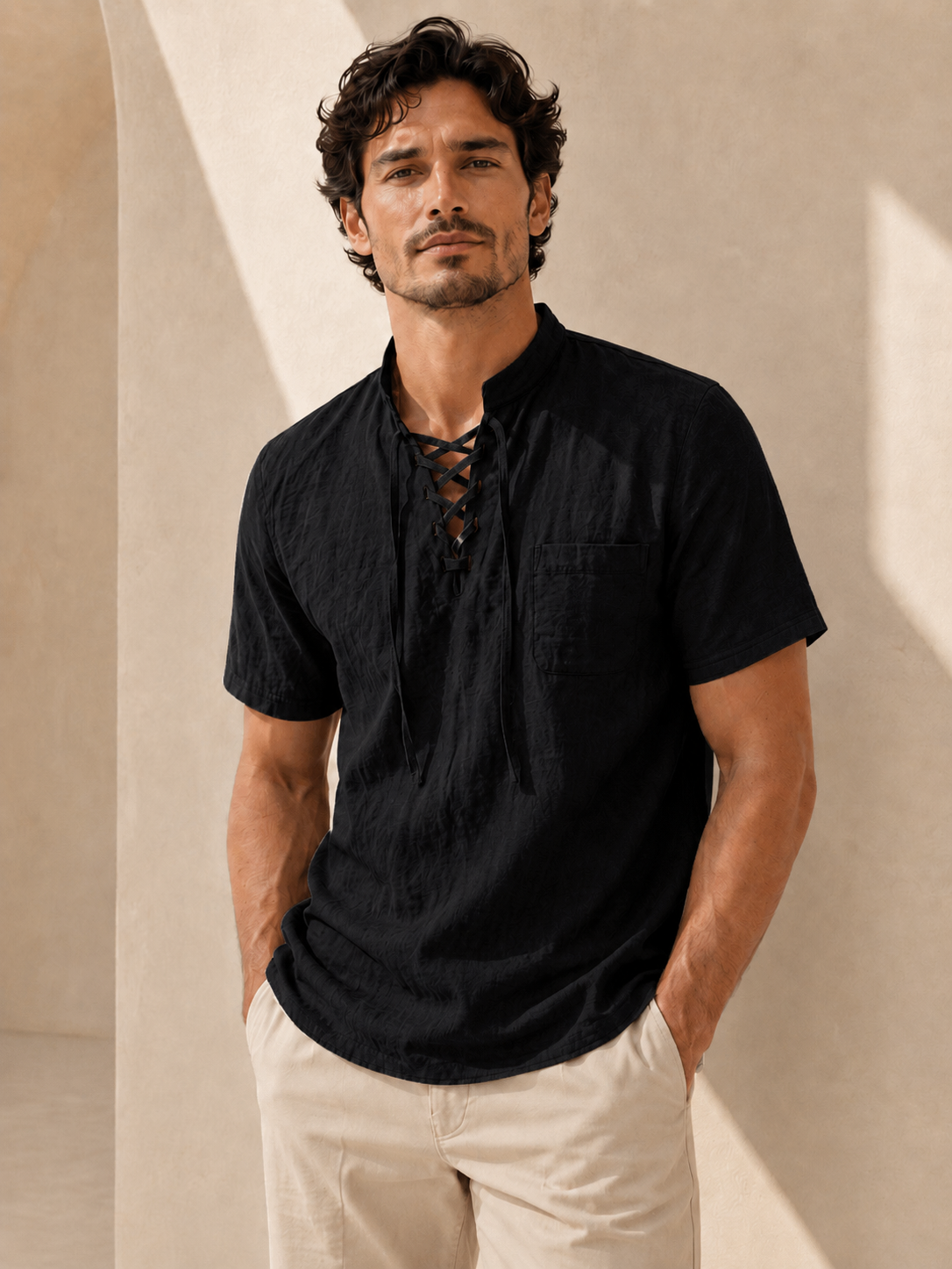 🌿 Men's Casual Retro Linen-Look Shirt