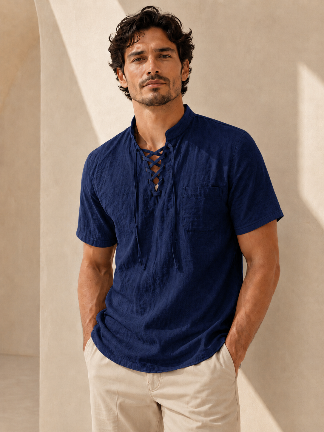 🌿 Men's Casual Retro Linen-Look Shirt