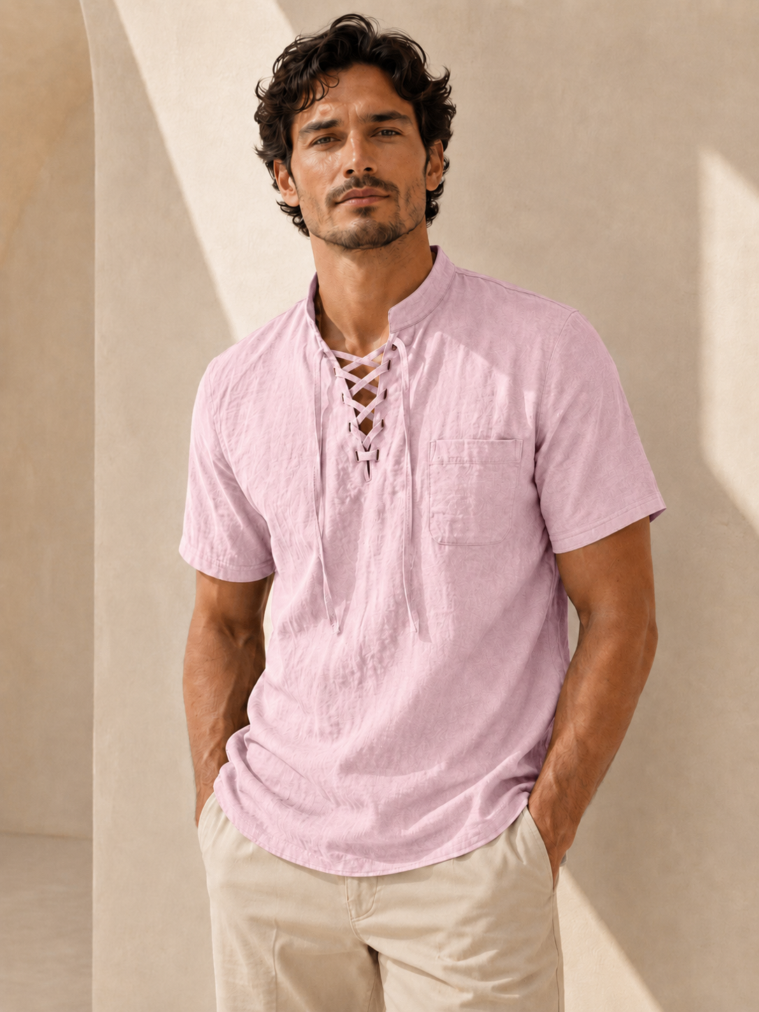 🌿 Men's Casual Retro Linen-Look Shirt