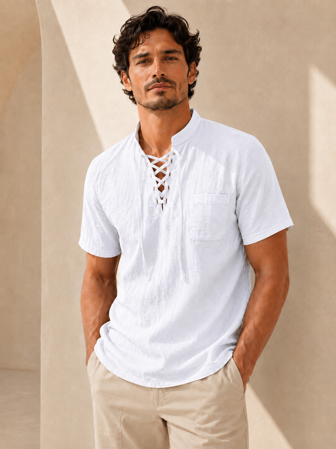 🌿 Men's Casual Retro Linen-Look Shirt