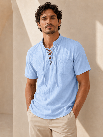 🌿 Men's Casual Retro Linen-Look Shirt