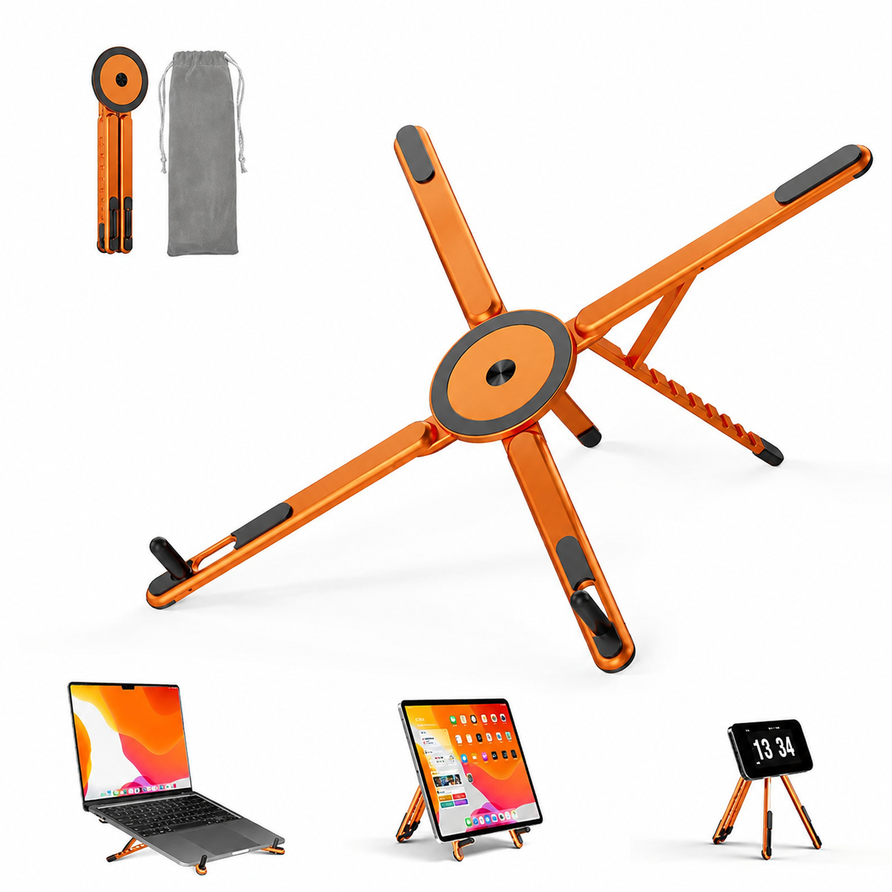 Portable Laptop Stand with Magnetic Phone Holder