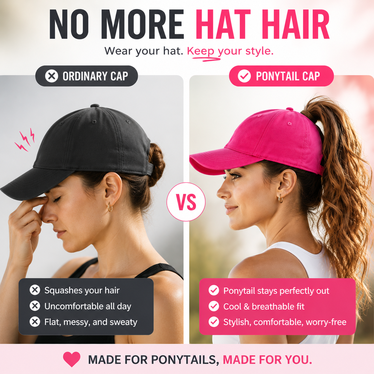 Ponytail Baseball Cap – Made For Ponytails, Built For Everyday Comfort