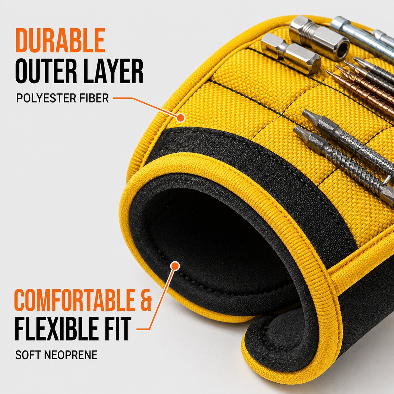 Magnetic Wristband Glove - Holds Tools Screws Nai