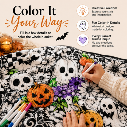 ✨Halloween Pattern Coloring Blanket🎃