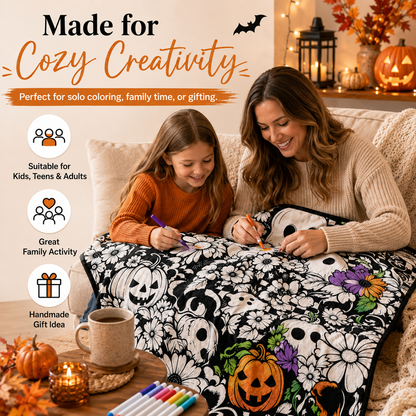 ✨Halloween Pattern Coloring Blanket🎃
