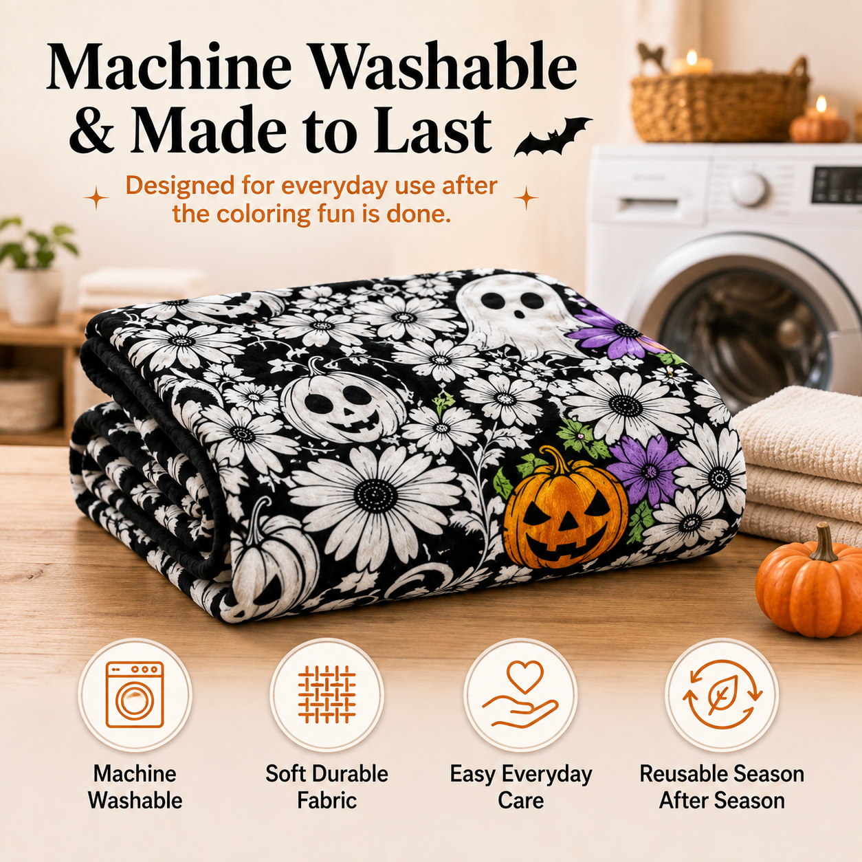✨Halloween Pattern Coloring Blanket🎃