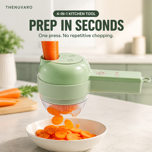 🔥🥕 4-in-1 Handheld Electric Vegetable Slicer & Chopper Set