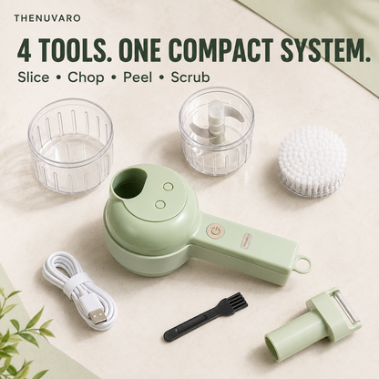 🔥🥕 4-in-1 Handheld Electric Vegetable Slicer & Chopper Set