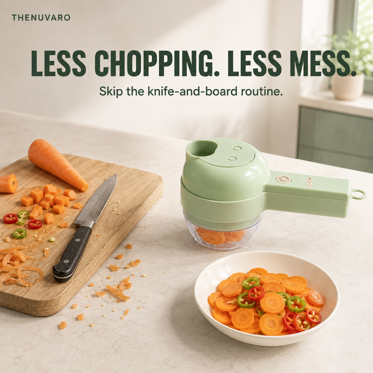 🔥🥕 4-in-1 Handheld Electric Vegetable Slicer & Chopper Set