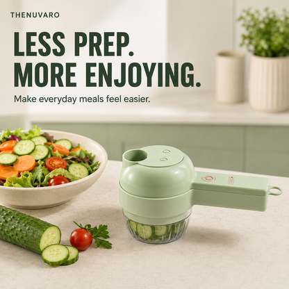 🔥🥕 4-in-1 Handheld Electric Vegetable Slicer & Chopper Set