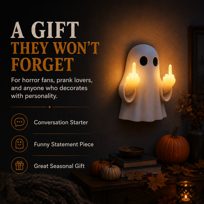 ✨Halloween Ghost Middle Finger Glow Night Light👻