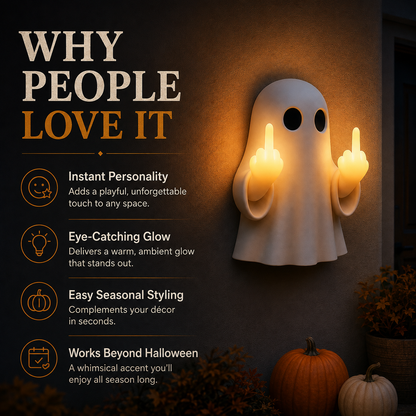 ✨Halloween Ghost Middle Finger Glow Night Light👻