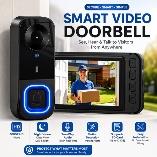 🔔1080P Wireless Doorbell Camera with 4.3in Monitor No WiFi