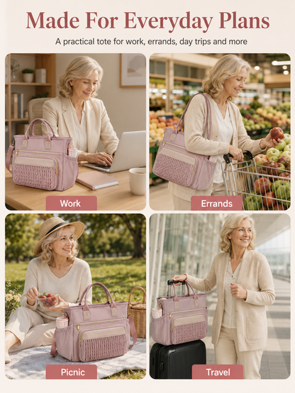 🎒 Back-to-School Pick ✨ Insulated Leakproof Lunch Tote with Adjustable Straps & Side Pockets
