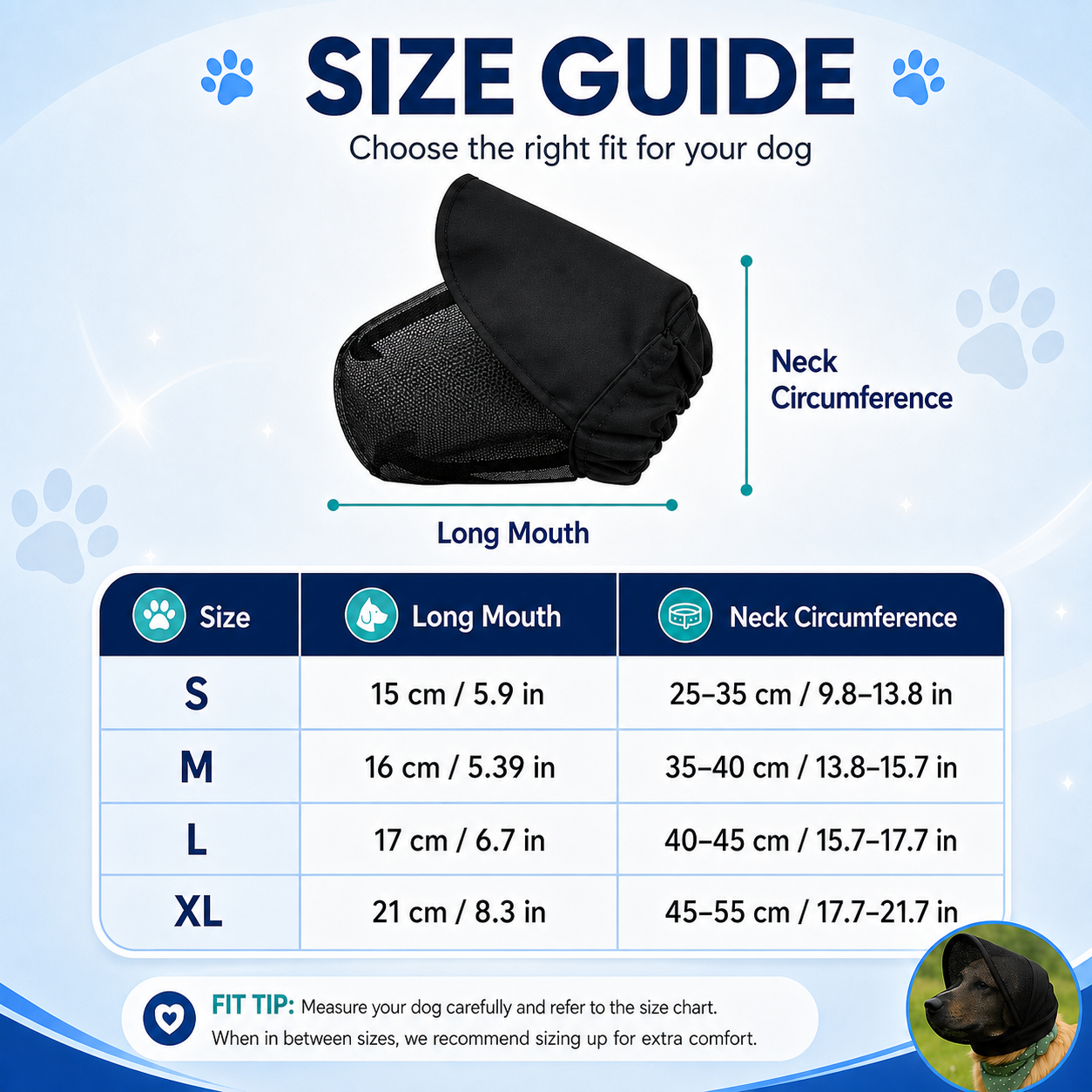 🐶 Breathable Adjustable Dog Muzzle Head Cover -  Anti Biting, Anti Scavenging &  Mosquito Proof for Small Medium Dogs | ☀️ Summer Outdoor