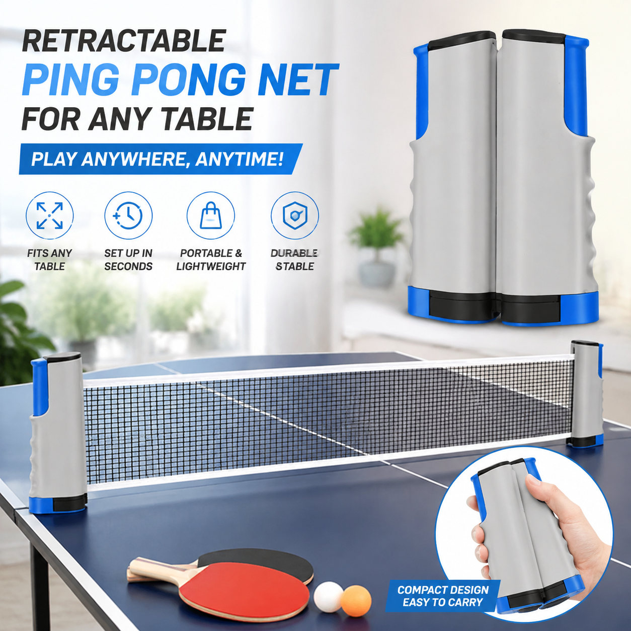 🏓Retractable Ping Pong Net for Any Table